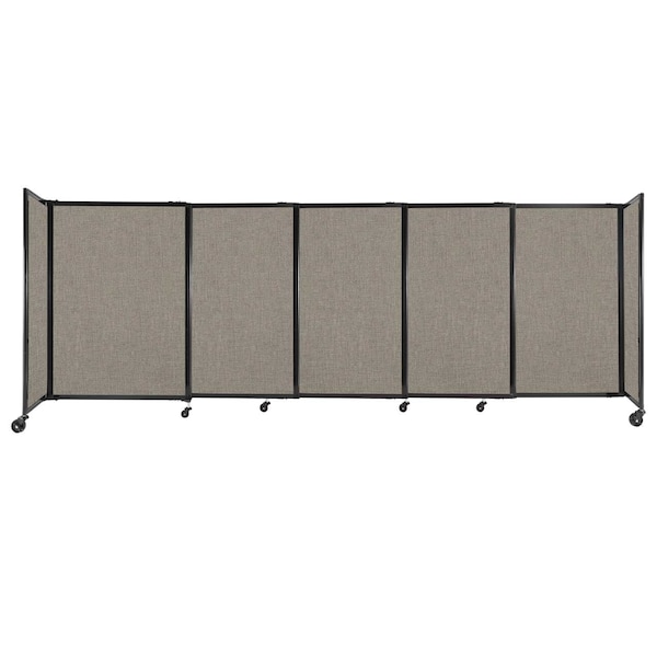 StraightWall Sliding Portable Partition 11'3" x 4' Warm Pebble Fabric